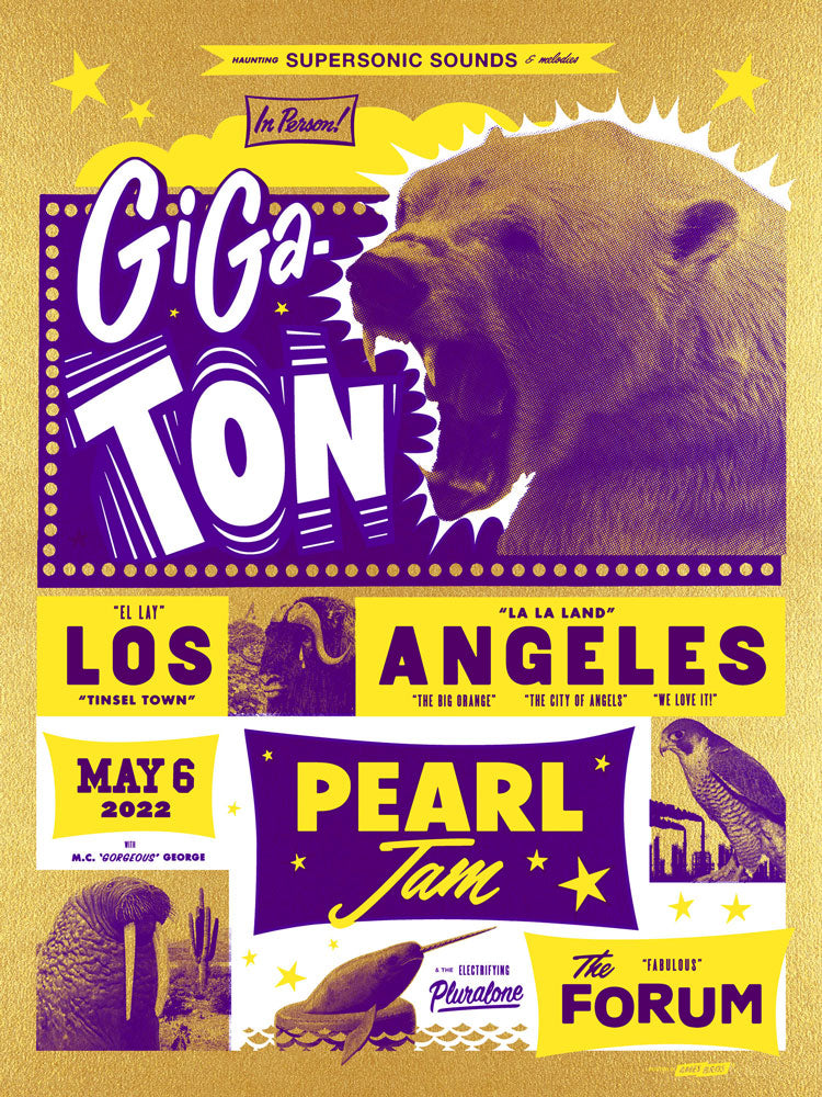 Pearl Jam Gigaton Los Angeles 2022 Poster - Showtime Variant