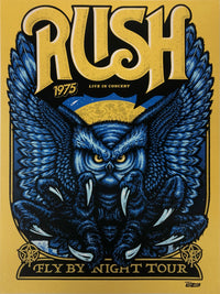 Rush Fly By Night Tour Poster - Super Gold Variant